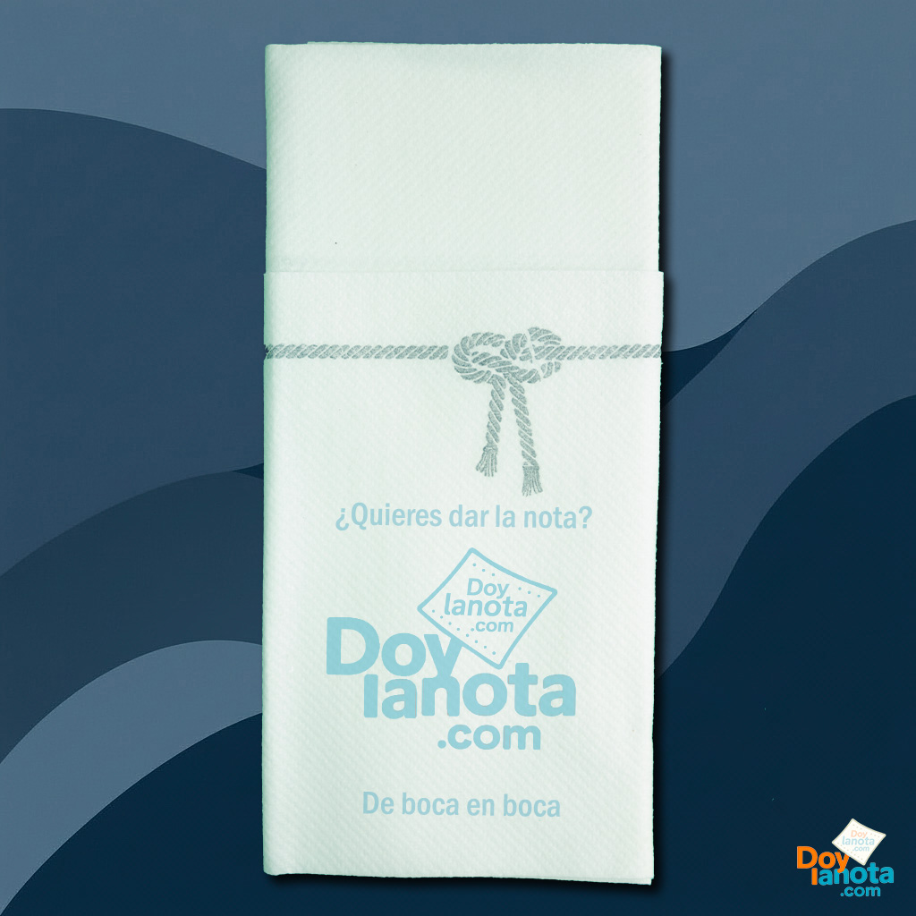 Servilleta kangurito arilaid blanca decorada lazo personalizada un color