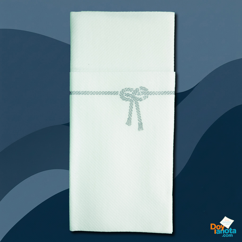 Servilleta kangurito arilaid anónima o genérica blanca decorada lazo