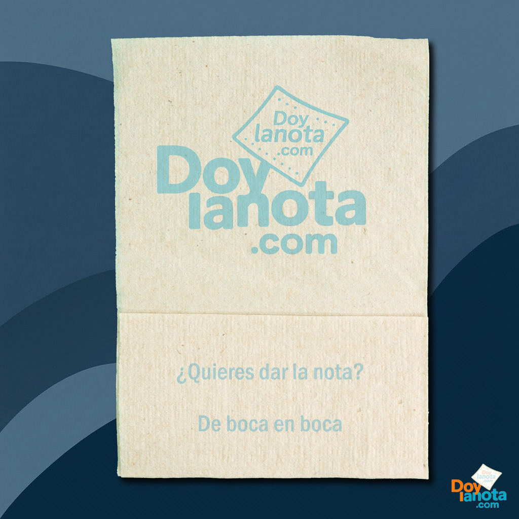 Servilleta mini bar natural ecocel sin logo personalizada un color