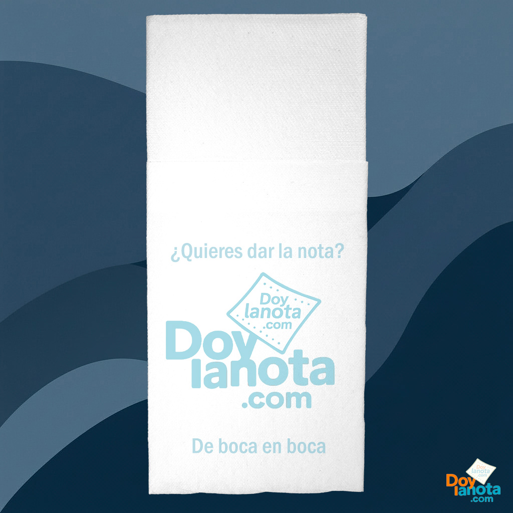 Servilleta 34x36 pliegue 1/8 anónima blanca personalizada
